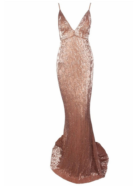 Zahra Gown- Light Gold - Top Glam Shop