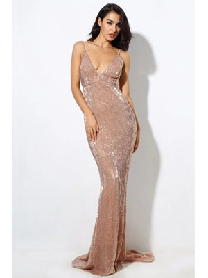 Zahra Gown- Light Gold - Top Glam Shop
