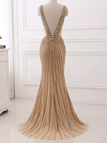 Emirese Embellished Gown- Sand - Top Glam Shop