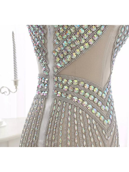 Elsa Embellished Gown- Silver - Top Glam Shop