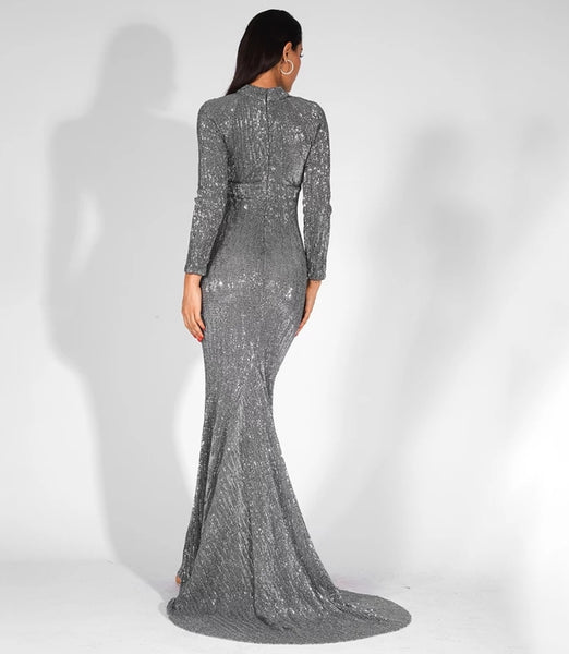5th Avenue Gown- Grey - Top Glam Shop