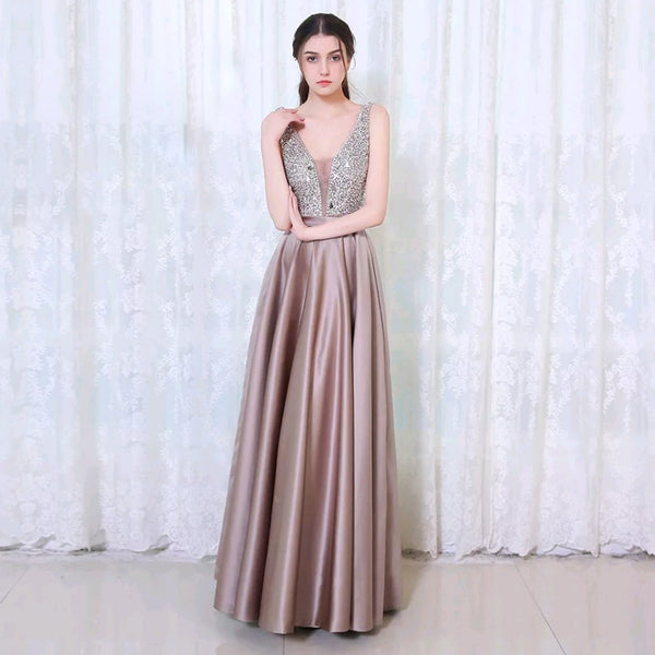 Azrah Satin Gown- 9 Colors - Top Glam Shop