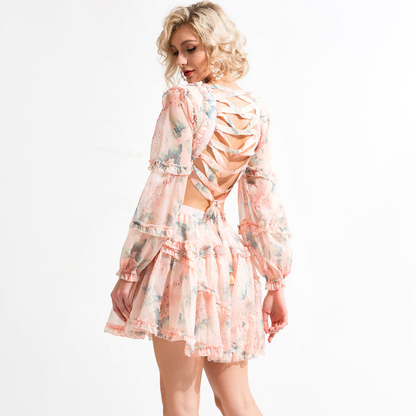Marilyn Floral Ruffled Dress - Top Glam Shop