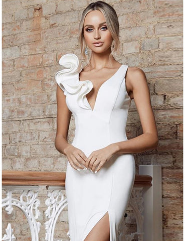 Melia Bandage Dress- White - Top Glam Shop