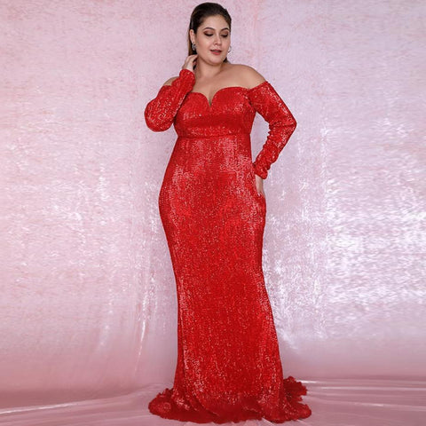 Giselle Gown- Red (Curve) - Top Glam Shop