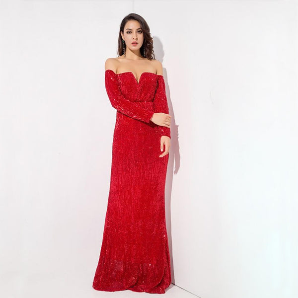 Giselle Gown- Red - Top Glam Shop