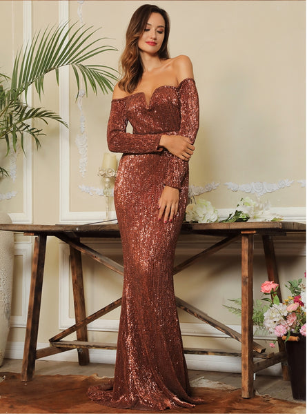 Giselle Gown- Rust - Top Glam Shop