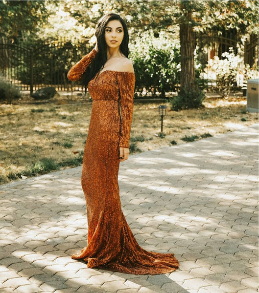 Giselle Gown- Rust - Top Glam Shop