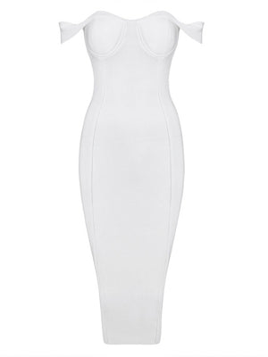 Zeena Bandage Dress- White - Top Glam Shop