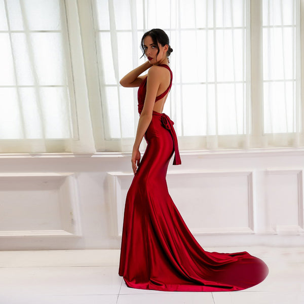 Iris Multiway Gown- Deep Red - Top Glam Shop