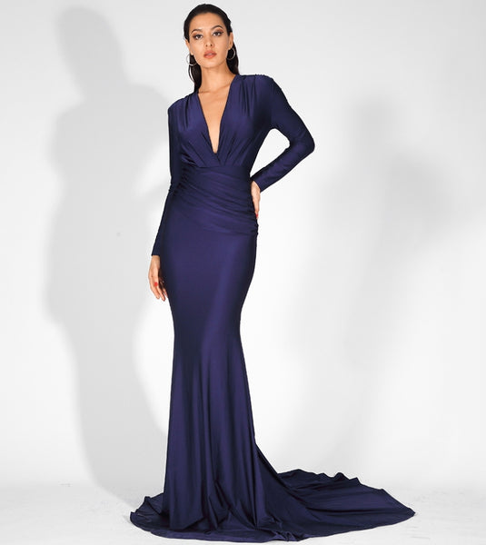 Jamila Gown- Navy - Top Glam Shop