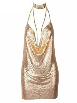 Starlight Dress- Gold - Top Glam Shop