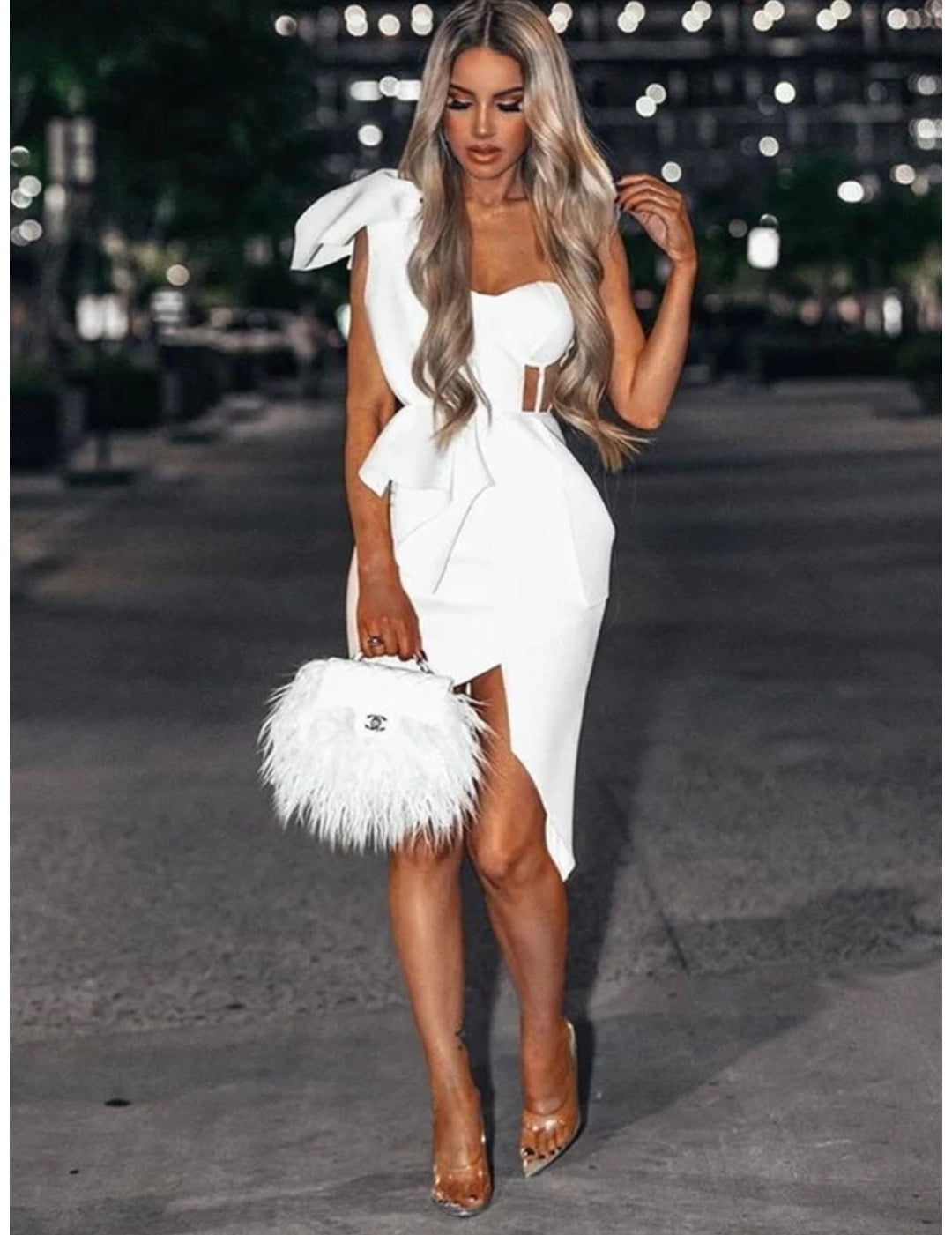 Kaydence Ruffled Dress- White - Top Glam Shop
