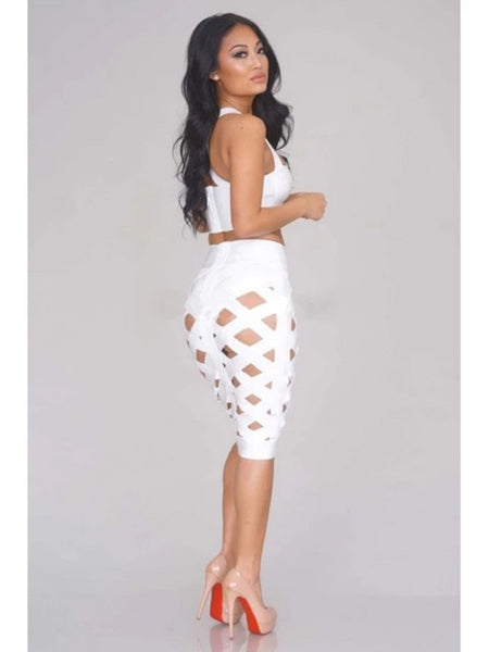 Layla Bandage Dress- White - Top Glam Shop