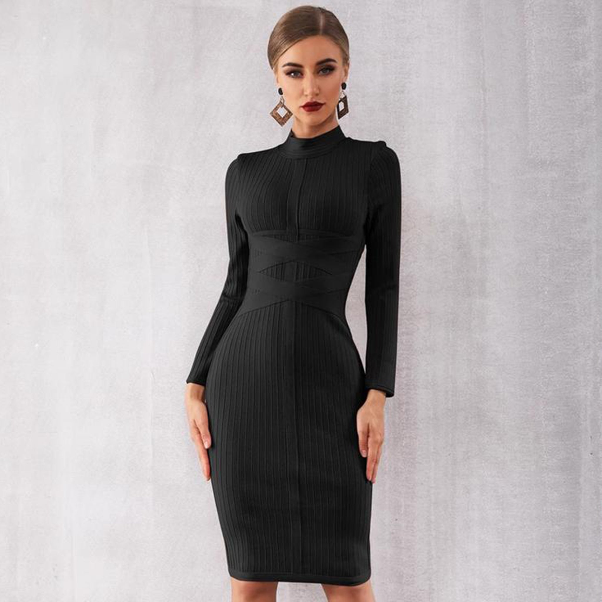 Lorena Bandage Dress- Black - Top Glam Shop