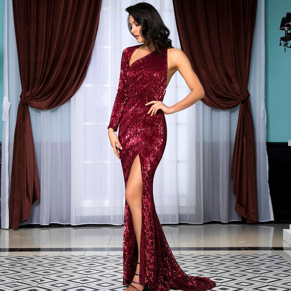 Madison Gown- Deep Red - Top Glam Shop
