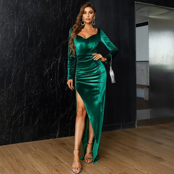 Mileena Dress- Emerald - Top Glam Shop