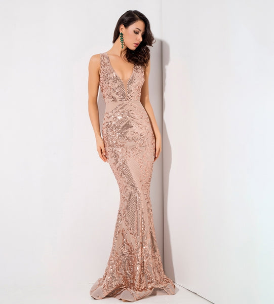 Monet Sequin Gown- Gold - Top Glam Shop