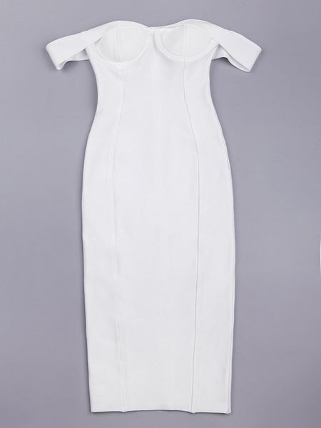 Zeena Bandage Dress- White - Top Glam Shop