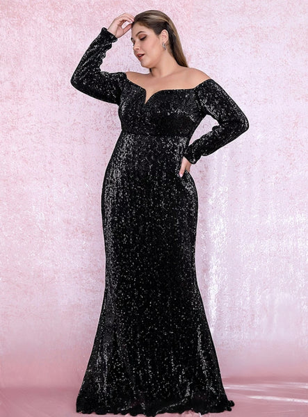 Giselle Gown- Black (Curve) - Top Glam Shop