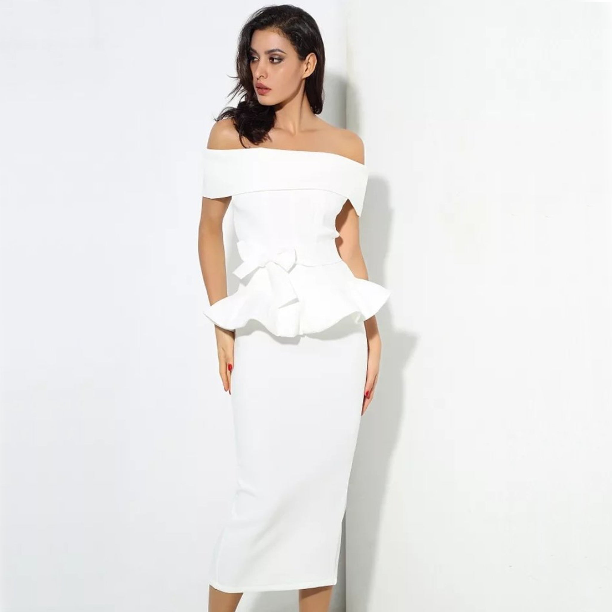 Violeta Dress- White - Top Glam Shop
