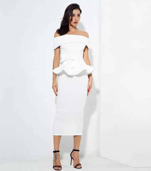 Violeta Dress- White - Top Glam Shop