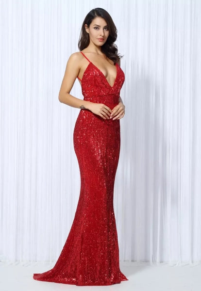 Zahra Gown- Red - Top Glam Shop